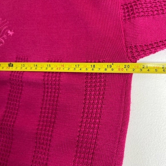 Vintage Cricket Lane Short Sleeve Embroidered Sweater Berry Pink Women Large - Picture 7 of 11